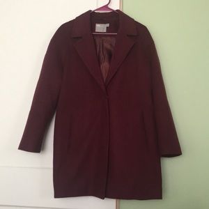 Burgundy / dark red coat